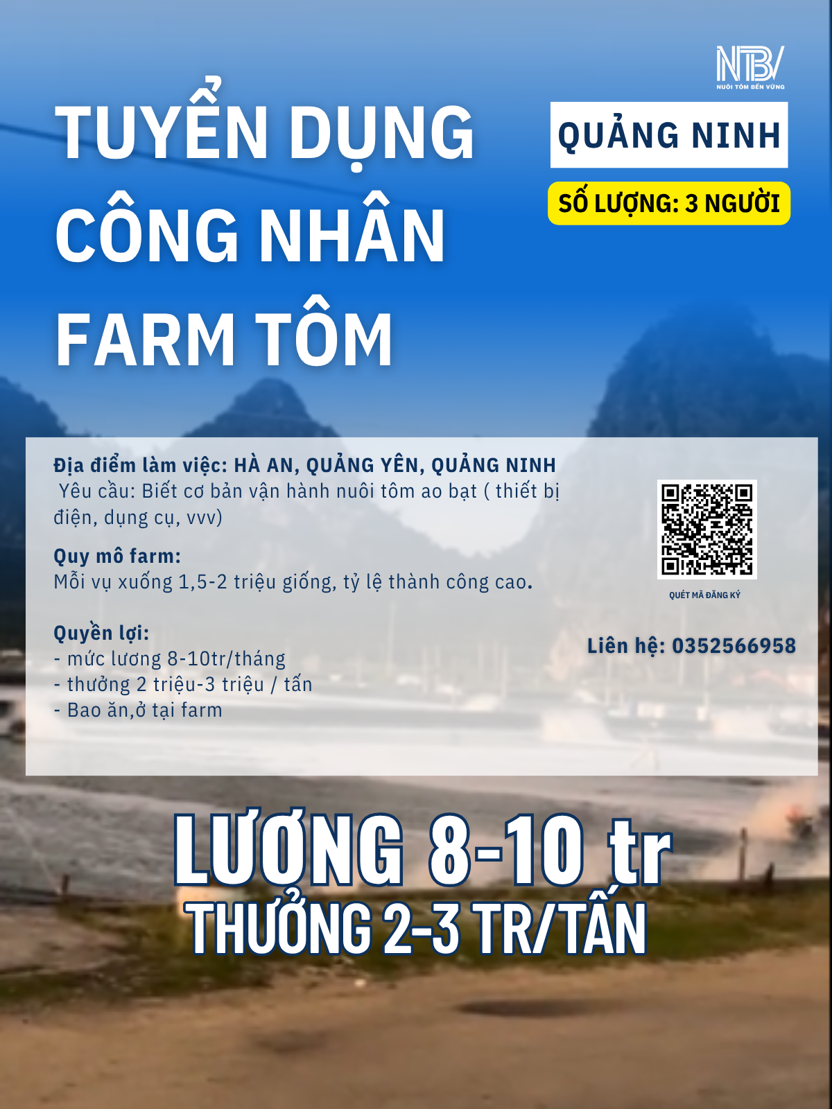 Tuyển dụng kỹ thuật farm tôm Quang Ninh