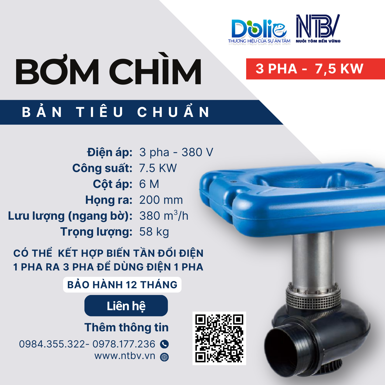 Bơm chìm phao 7.5KW